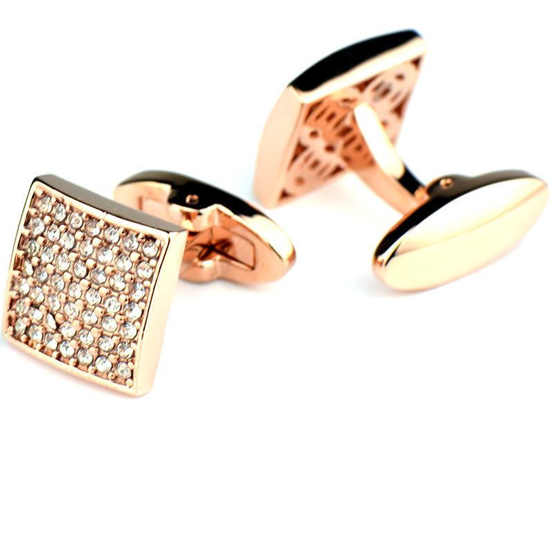 Rose Gold Precision Diamond Cufflinks