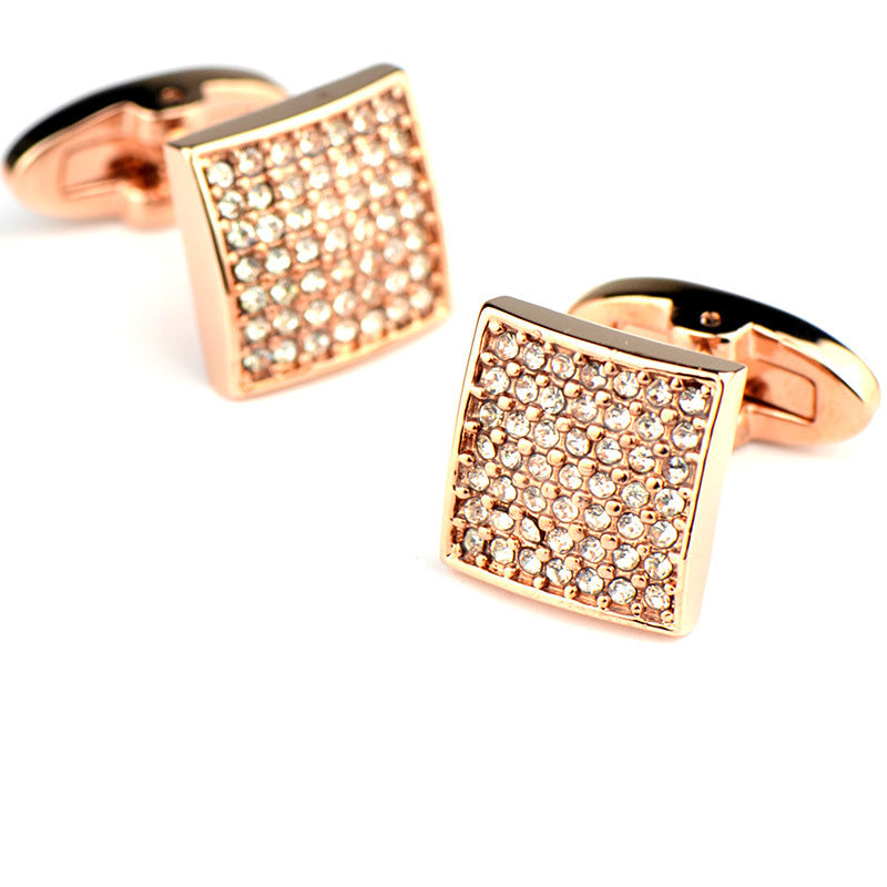 Rose Gold Precision Diamond Cufflinks