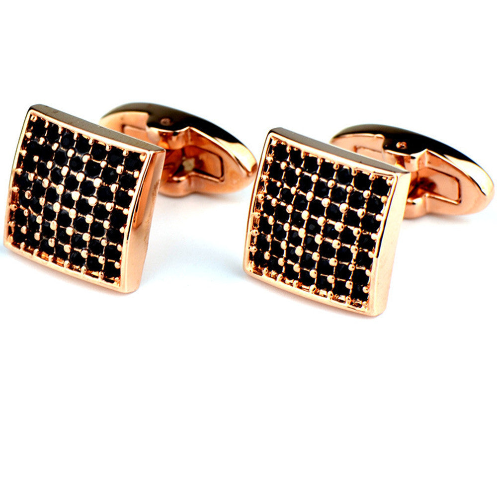 Rose Gold Precision Diamond Cufflinks