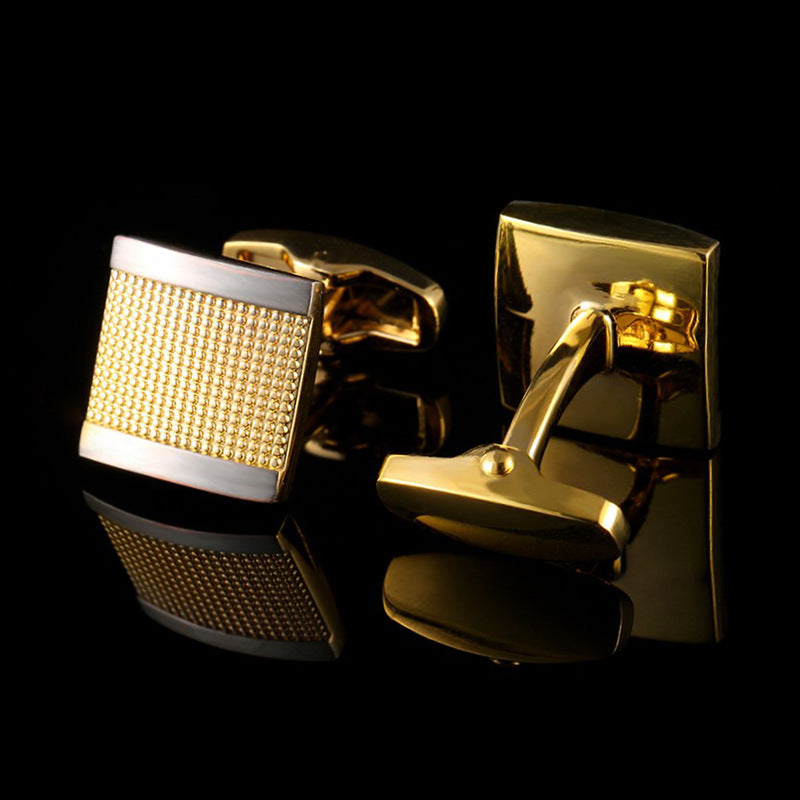 High-Quality Gold French Cufflinks for Men's Suit Shirts