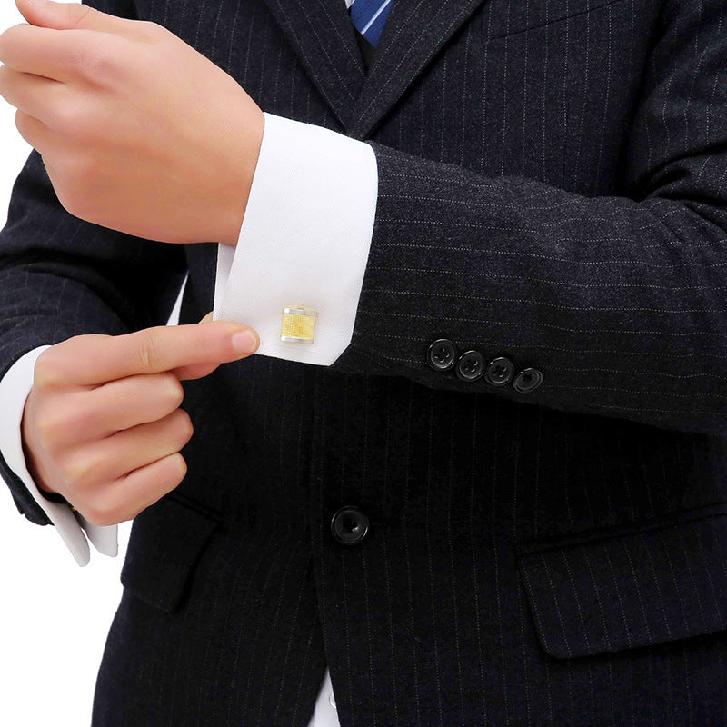 High-Quality Gold French Cufflinks for Men's Suit Shirts