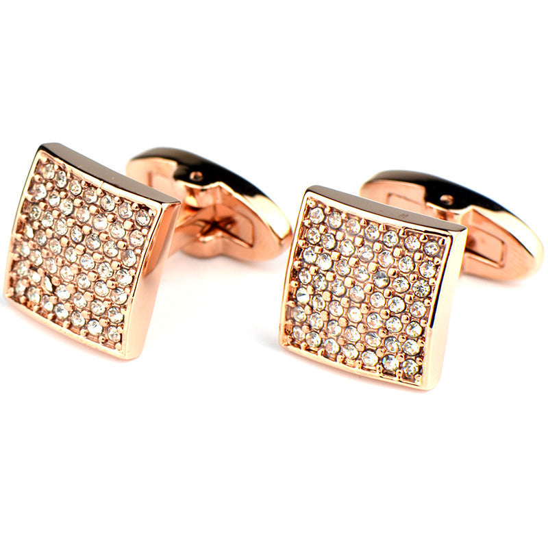 Rose Gold Precision Diamond Cufflinks