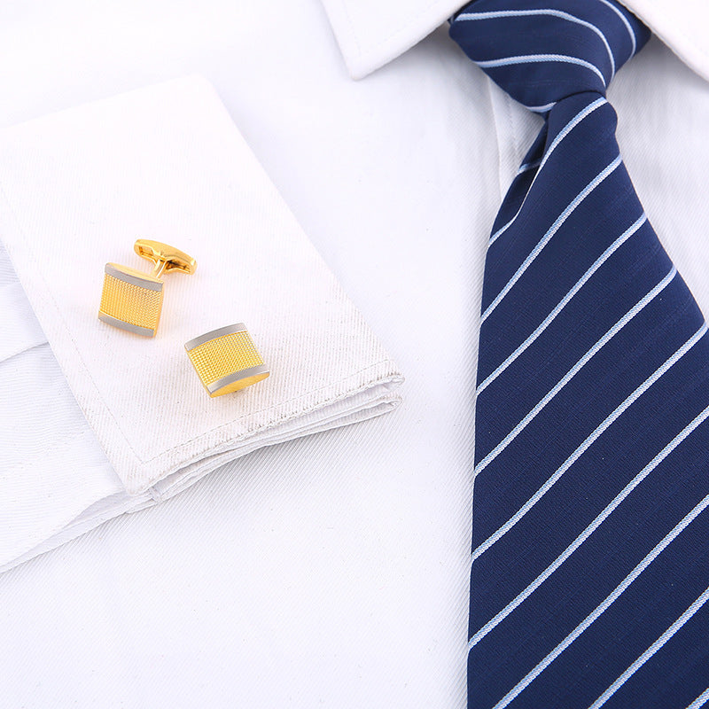 High-Quality Gold French Cufflinks for Men's Suit Shirts