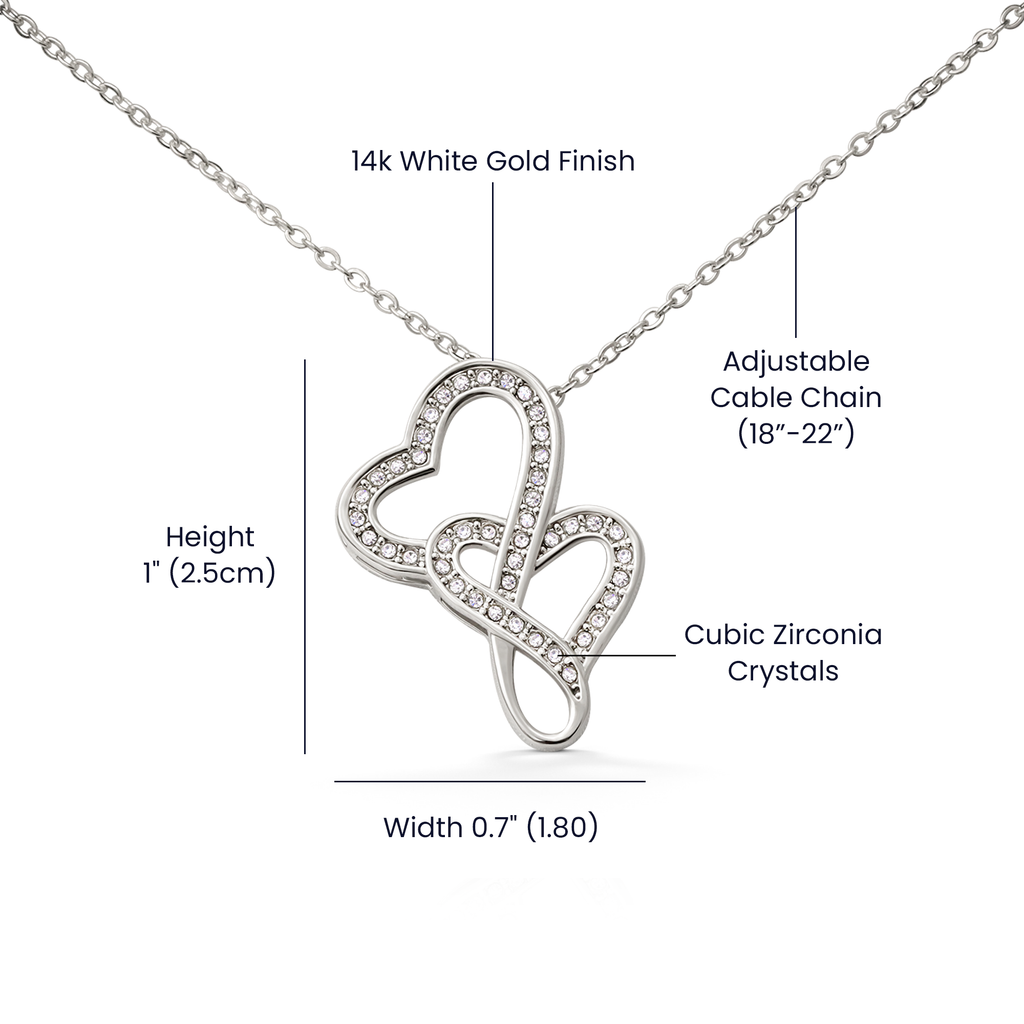 Double Heart Necklace Gift for Wife