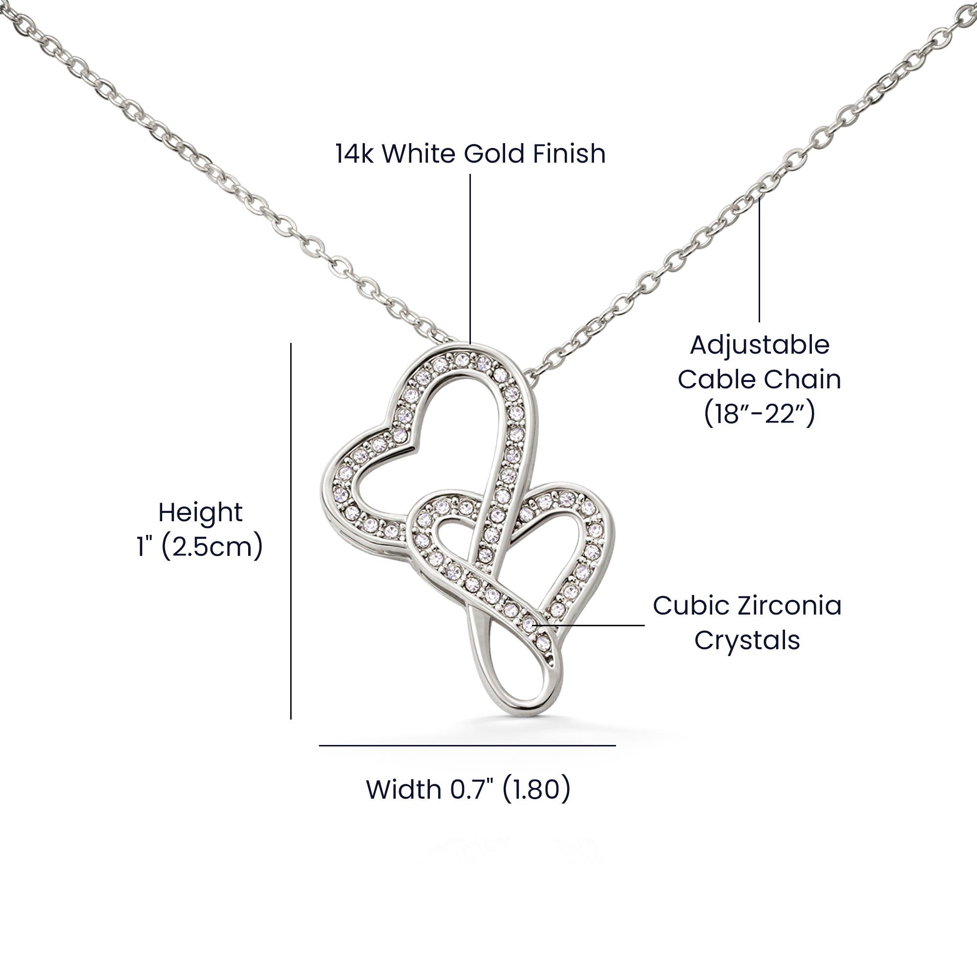 Double Heart Necklace Gift for Wife