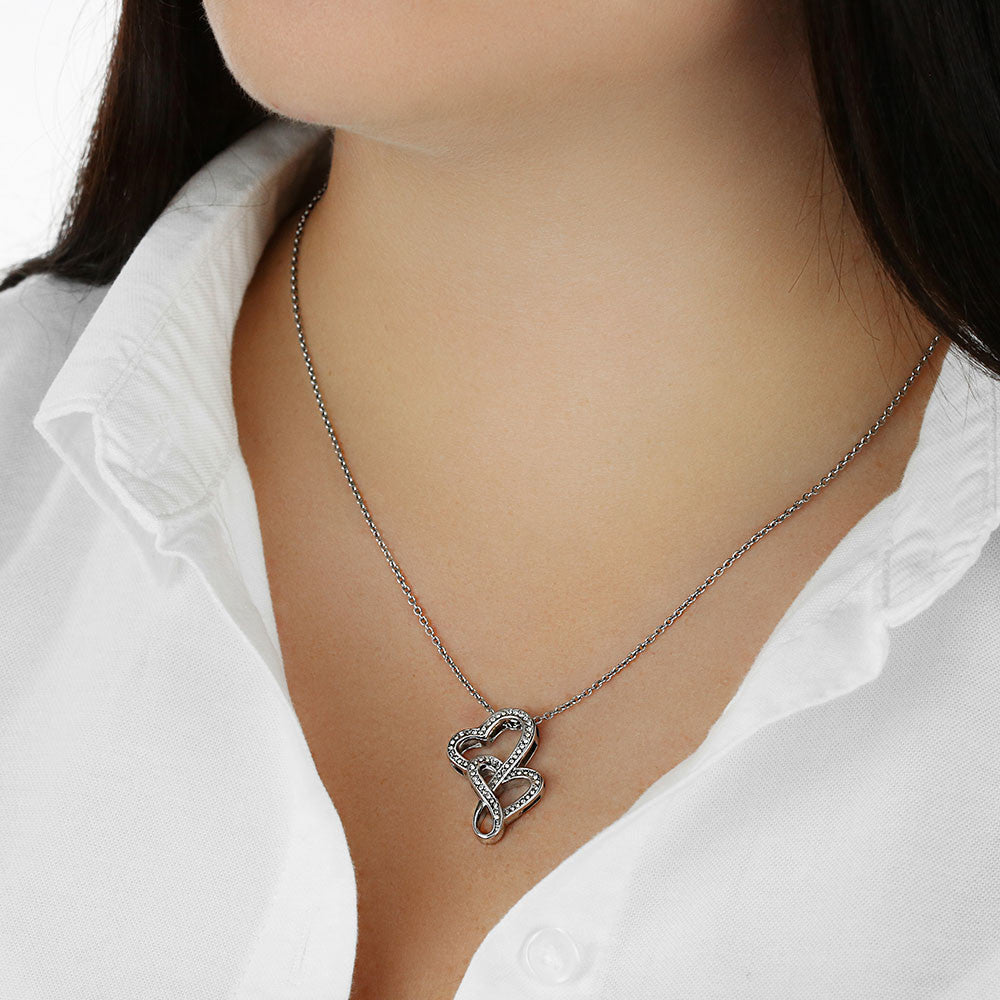 Double Heart Necklace Gift for Wife
