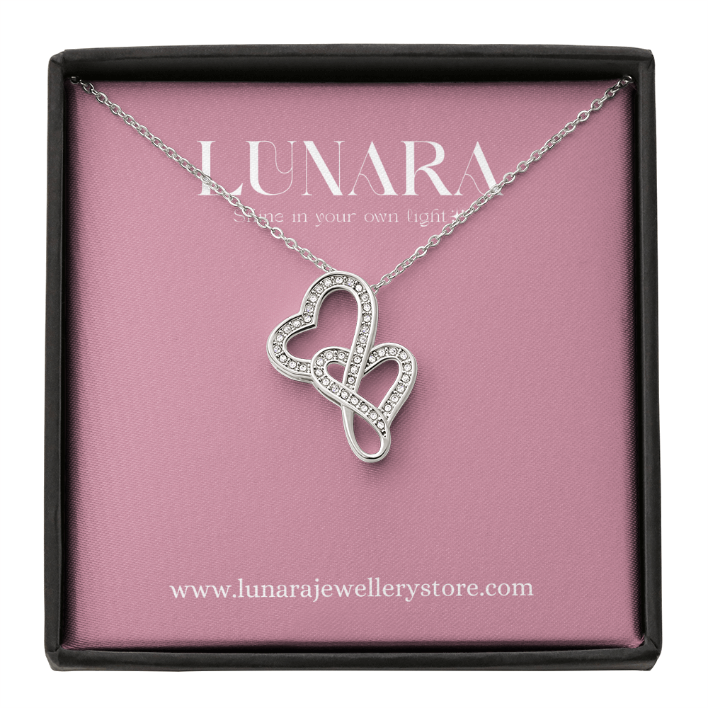Double Heart Necklace Gift for Wife