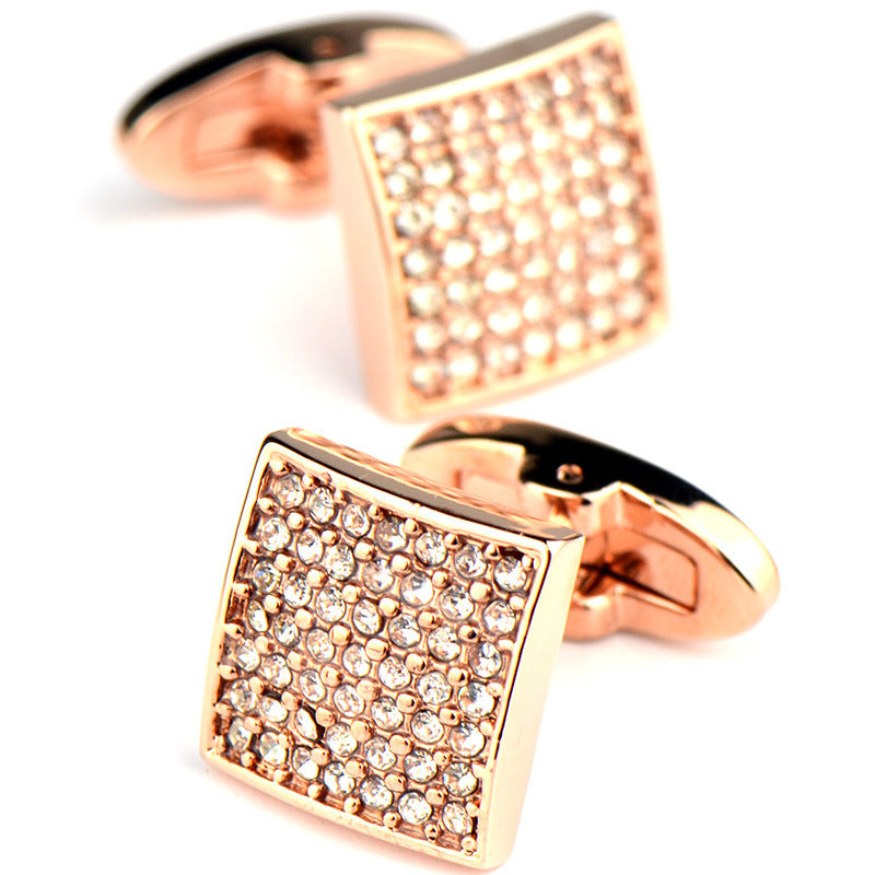 Rose Gold Precision Diamond Cufflinks