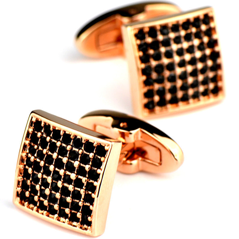 Rose Gold Precision Diamond Cufflinks